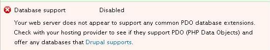 database error screen in drupal