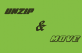 unzip file and move to destination folder in php