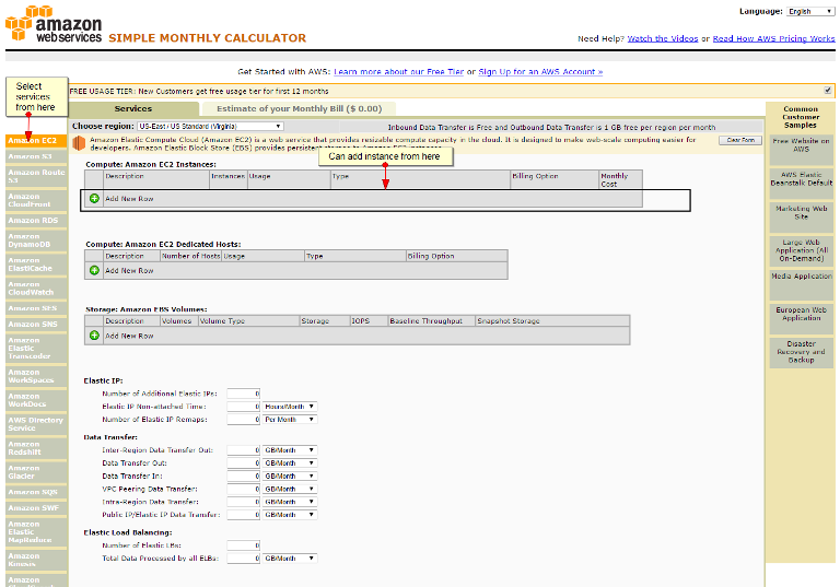 AWS price calculator - Amazon Web Services