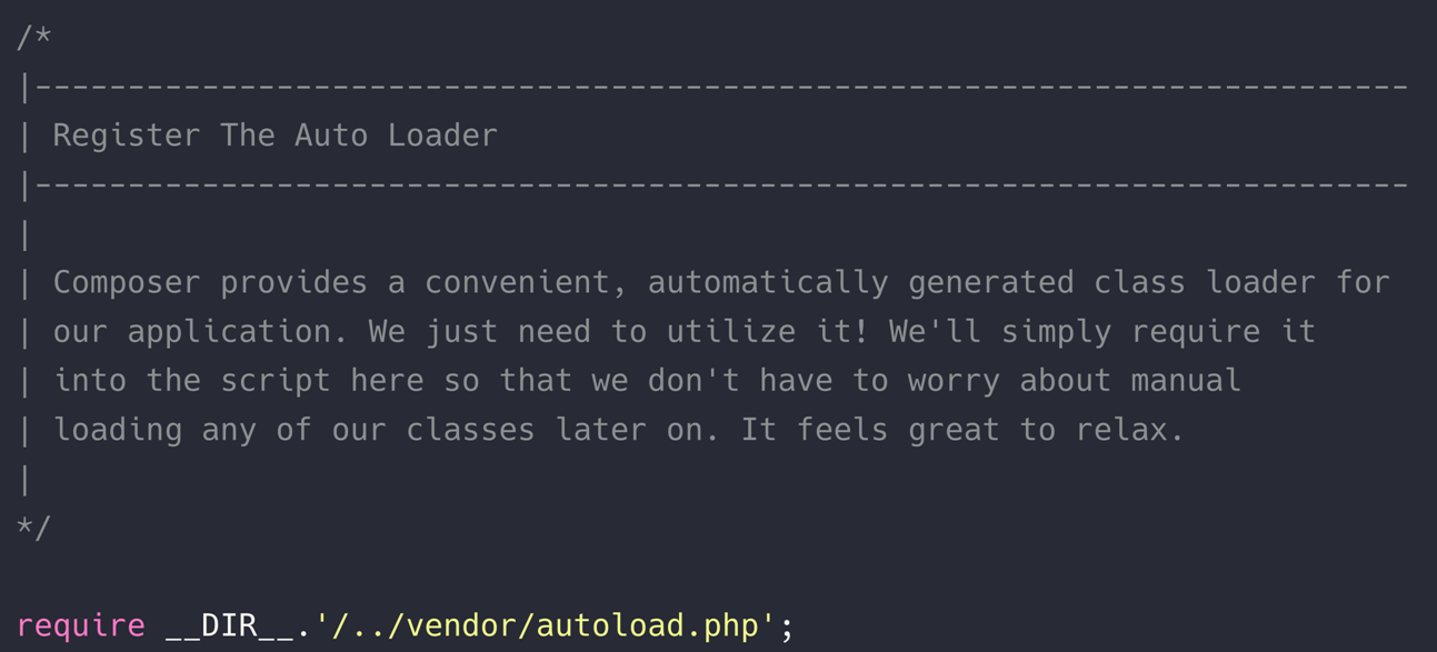 laravel auto loader - composer