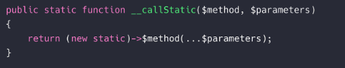 laravel - static - method not exists