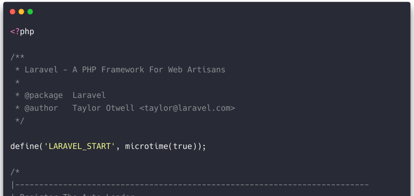 Laravel First Line